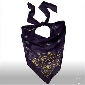 Free People Navy Blue Embroidered Scarf NWT